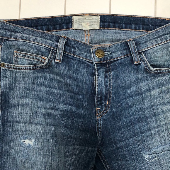 Current/ Elliott Cropped Straight Leg Denim - Picture 2 of 5